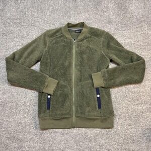 Marmot For Life Jacket Womens XS Green Fleece Full Zip Pockets Bomber Outdoor
